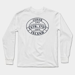 Cedar Island, NC Summer Vacation Badge Long Sleeve T-Shirt